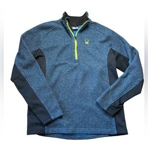 NWOT Spyder Men's Half-Zip Outbound Stryke Sweater Jacket - Large - Blue